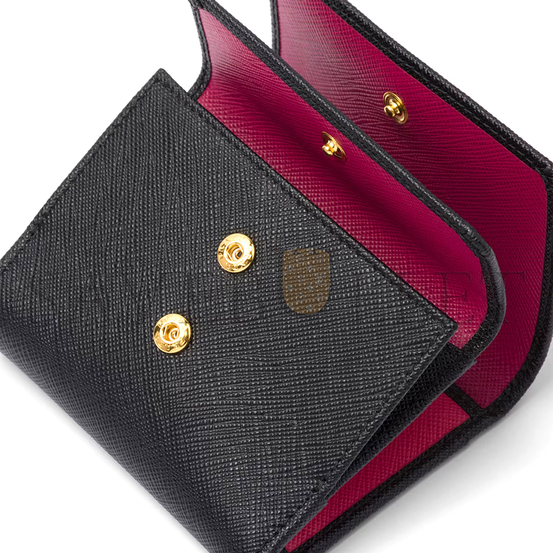 Pra*a small saffiano leather wallet 1mh043 (10*8.5cm)